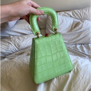 Staud Kenny Bag Pistachio Croc